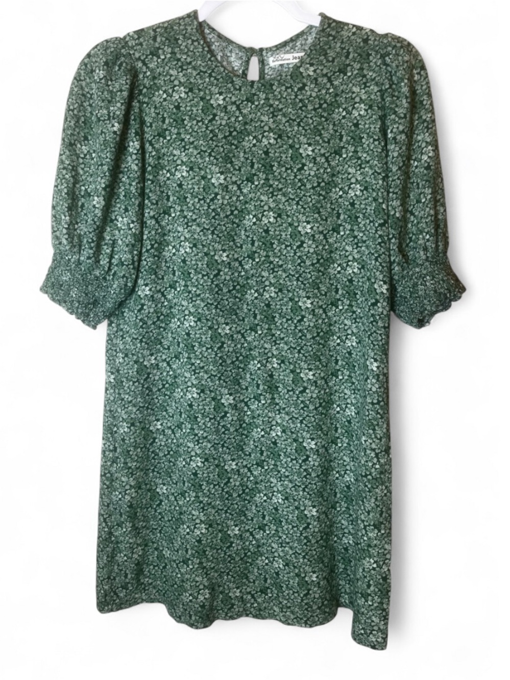 Reformation Green Floral Lea Dress in Nikita with Puff Sleeves Size M